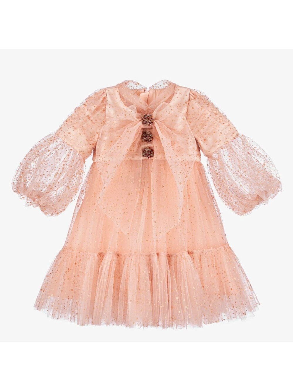 GIRLS PINK SEQUIN TULLE DRESS